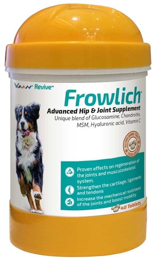 Frowlich Advanced Hip and Joint Supplement 40 Tablets- Unique Blend of Glucosamine, Chondroitin, MSM, Hyaluronic Acid & Vitamin C for Joint Support & Mobility – Tablets