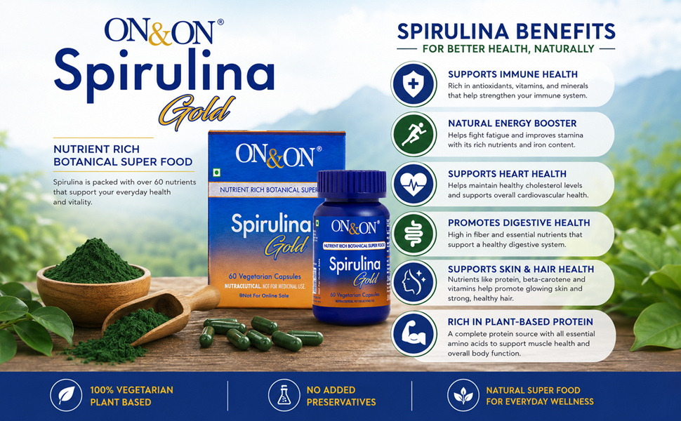 Spirulina Gold Vegetarian Capsules, Pack of 60N