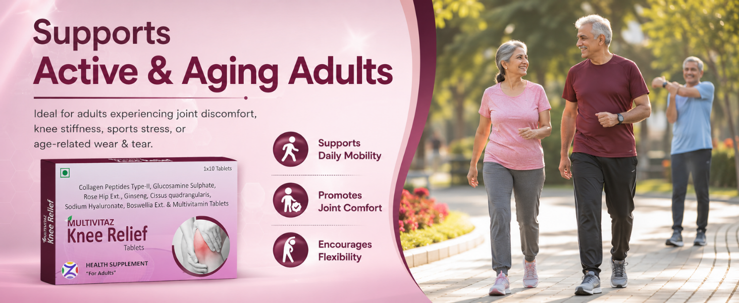 Advanced Joint Pain Support Supplement with Collagen Peptide Type-II, Glucosamine Sulphate, Boswellia Serrata & Rose Hip Extract | Mobility & Cartilage Support Supplement for Adults (30 Tablets)