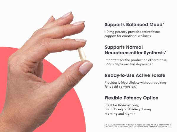 MethylPro L-Methylfolate 10 mg Active Folate, 30 Capsules