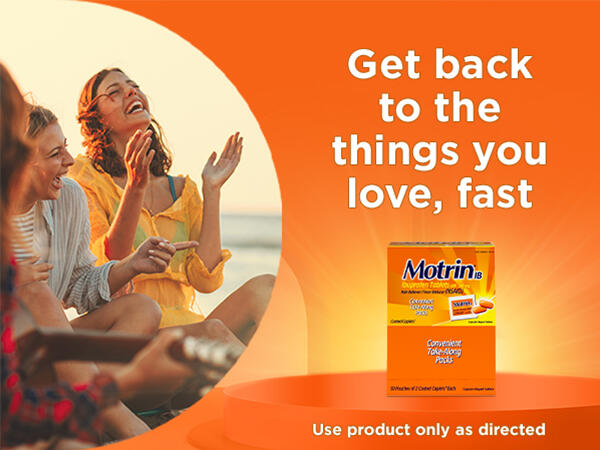 Motrin IB Ibuprofen Tablets, 200 mg Ibuprofen, 50 x 2 ct