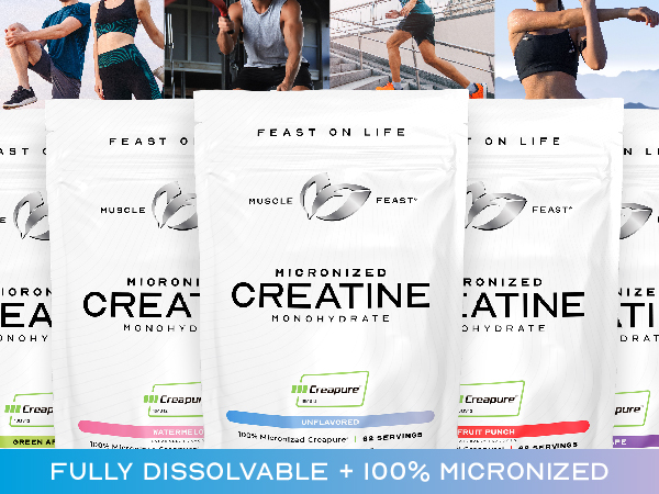 Muscle Feast Creapure Micronized Creatine Monohydrate Powder, Unflavored