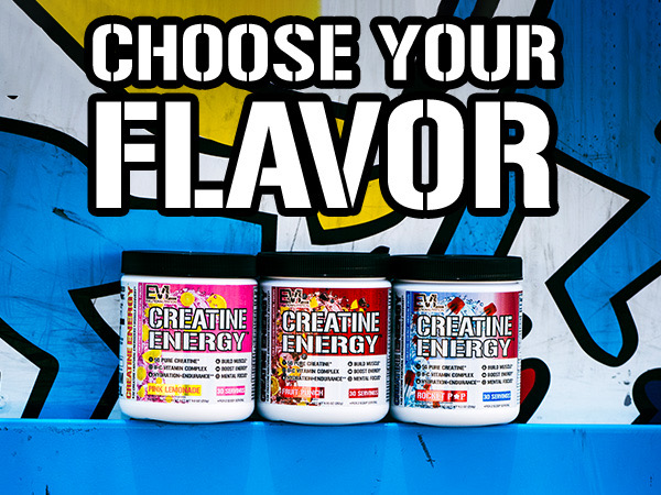 EVL Creatine Energy Powder - 30 Servings - Rocket Pop