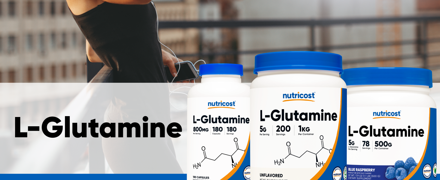 Nutricost L-Glutamine Powder 1 KG - Unflavored, Non-GMO, Gluten Free