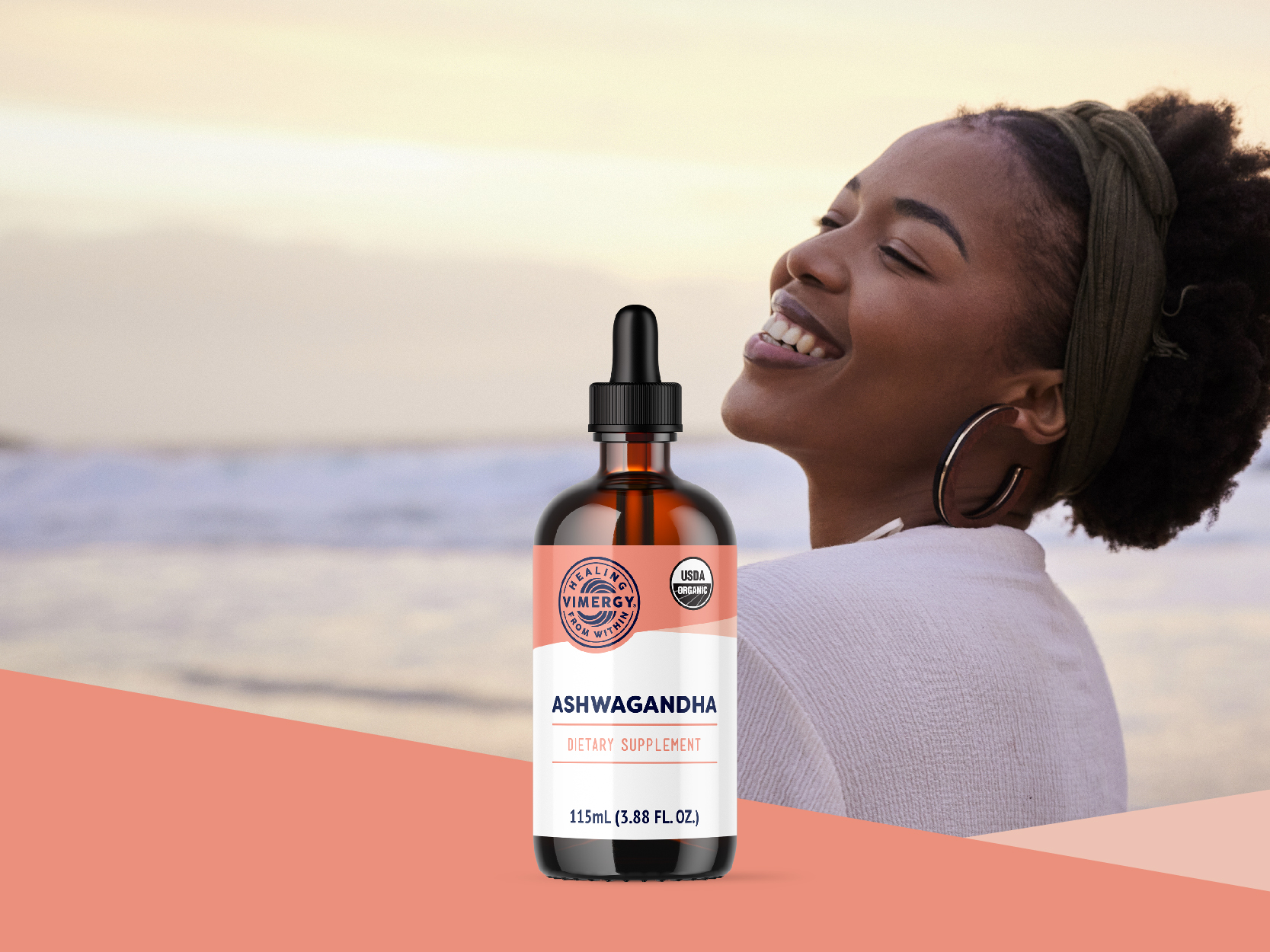 Vimergy Ashwagandha Organic Stress Relief, Liquid Extract 250 mg, 115 mL