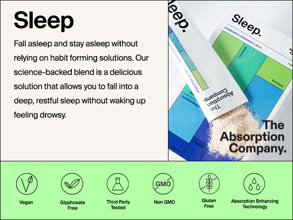 Sleep Aid Powder - Calming Drink for Deep Sleep with Liposomal Saffron, Magnesium & PharmaGABA Melatonin-Free Natural Supplement to Reduce Stress and Improve Sleep Quality Chamomile Lemonade 7 Sticks
