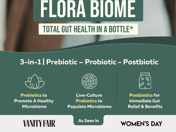 Flora Biome - Organic Live Culture Probiotic, Prebiotic, & Postbiotic