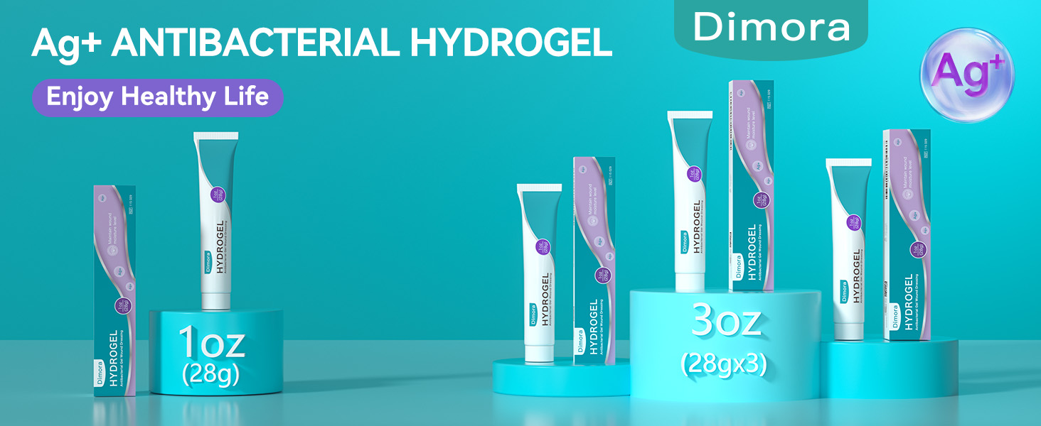Dimora Silver Hydrogel Gel 1oz - Silver Hydrogel First Aid Ointment for Wound Healing, Wound Care for Minor Cuts, Abrasions, Lacerations & Burns, Safe Non-Amorphous Formula