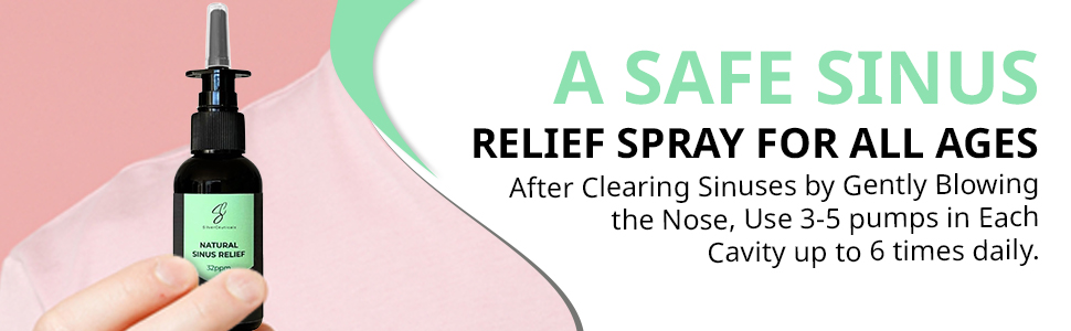 Sinus Relief Spray w/Nano Silver - Only 2 Ingredients - 2oz Vertical Spray