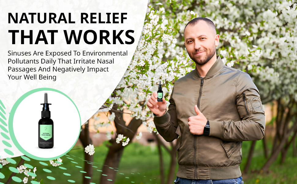 Sinus Relief Spray w/Nano Silver - Only 2 Ingredients - 2oz Vertical Spray