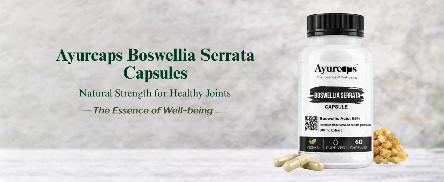 Boswellia Serrata Extract 500mg 60 Veg Capsules | 65% Boswellic Acids | Shallaki Capsules | Ayurvedic Herbal Supplement