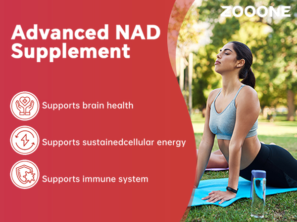 zooone- NAD+ Supplement 30pcs, Premium Nicotinamide Riboside & Resveratrol, DNA Repair & Healthy Aging， Advanced NAD Supplement for Men & Women, Boosts Cellular Energy.