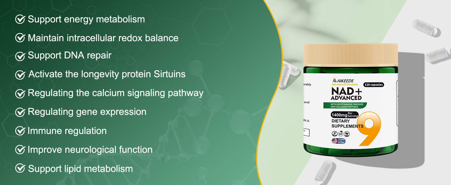 NAD Supplements,Liposomal NAD+ with Resveratrol,1400mg Per Serving,120 Capsules,Supplements for Anti-Aging,Skin Repair,Fatigue Relief,Immunity Enhancement and Antioxidant