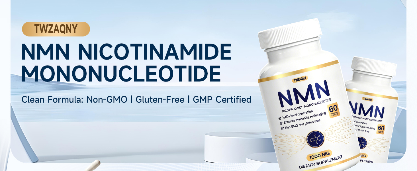 NMN (Nicotinamide Mononucleotide) 1000 mg per serving, 60 capsules | Quad NAD+ supplement with TMG and resveratrol | NMN alternative, third-party tested- 2 Pack