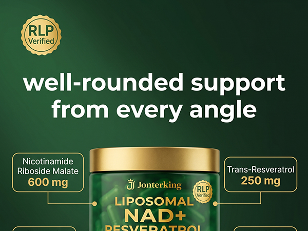 NAD+ Supplement, 1200mg Per Serving, Nicotinamide Riboside Malate with Trans-Resveratrol, Quercetin & CoQ10, Daily Supplement Formula, 120 Veggie Capsules, 60 Servings