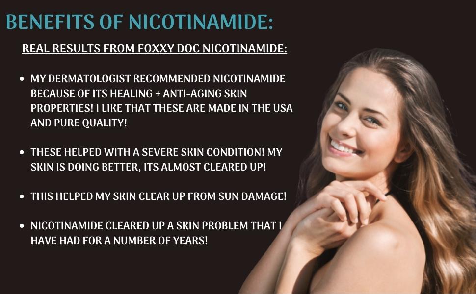 Nicotinamide 500 mg - Vitamin B3 – Energy; Cell & Skin Health. Value Priced - Flush-Free - 120 Veggie Caps by Foxxy Doc