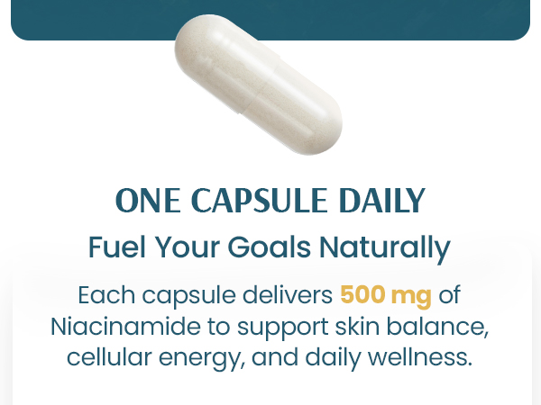 Vykee Nutrition Niacinamide Capsules - Vitamin B3 Supplement 500 mg