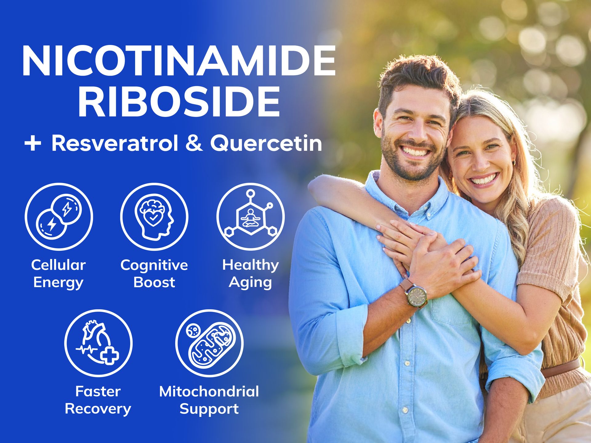 aSquared Nutrition NAD Resveratrol Supplement - NAD+ Nicotinamide Riboside 500mg (Vitamin B3) Plus Trans-Resveratrol & Quercetin - NMN Alternative for Men & Women - 60 Capsules
