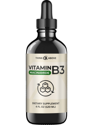 Liquid Vitamin B3 (as Niacinamide) Supplement - Non Flush Form of Niacin - Fast Absorption -Convenient Niacin Drops for Women and Men - 4 oz (120ml )