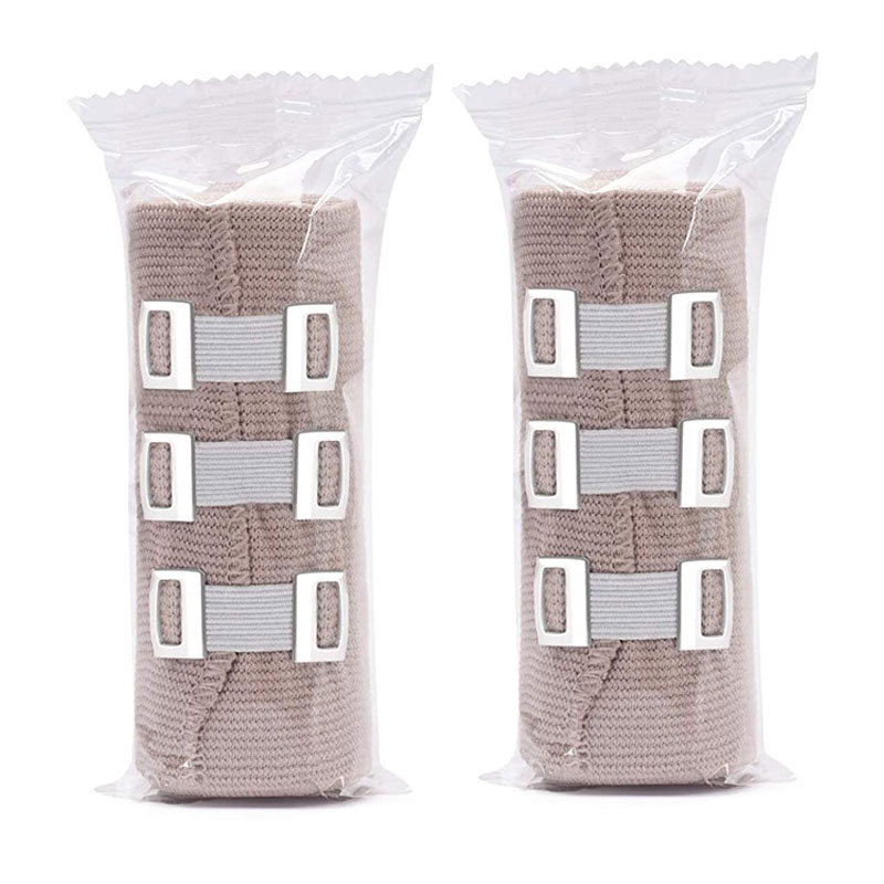 FRESINIDER Elastic Bandage Wrap 4 Pack(2 X 3" + 2 X 4" Wide Rolls) + 24 Clips | Stretch Compression Bandage Stretches up to 15ft | Ideal for Medical, Sports, Sprains, Calf, Ankle & Foot