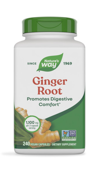 Nature's Way Ginger Root Capsules,1,100 mg per Serving, Vegan, 240 ct