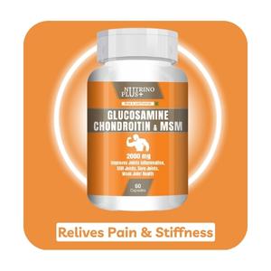 Glucosamine Chondroitin & MSM 2000mg – Joint Support Supplement for Men & Women | Relieves Pain, Stiffness & Promotes Bone & Cartilage Health | 60 Veg Capsules | Formulated in USA