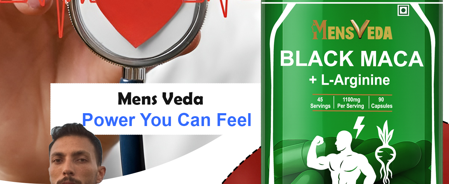 Black Maca 1100mg with L-Arginine | Energy, Stamina & Vitality Support Capsules | Peruvian Maca Root Extract for Daily Performance & Endurance | 90 Veg Capsules Dietary Supplement