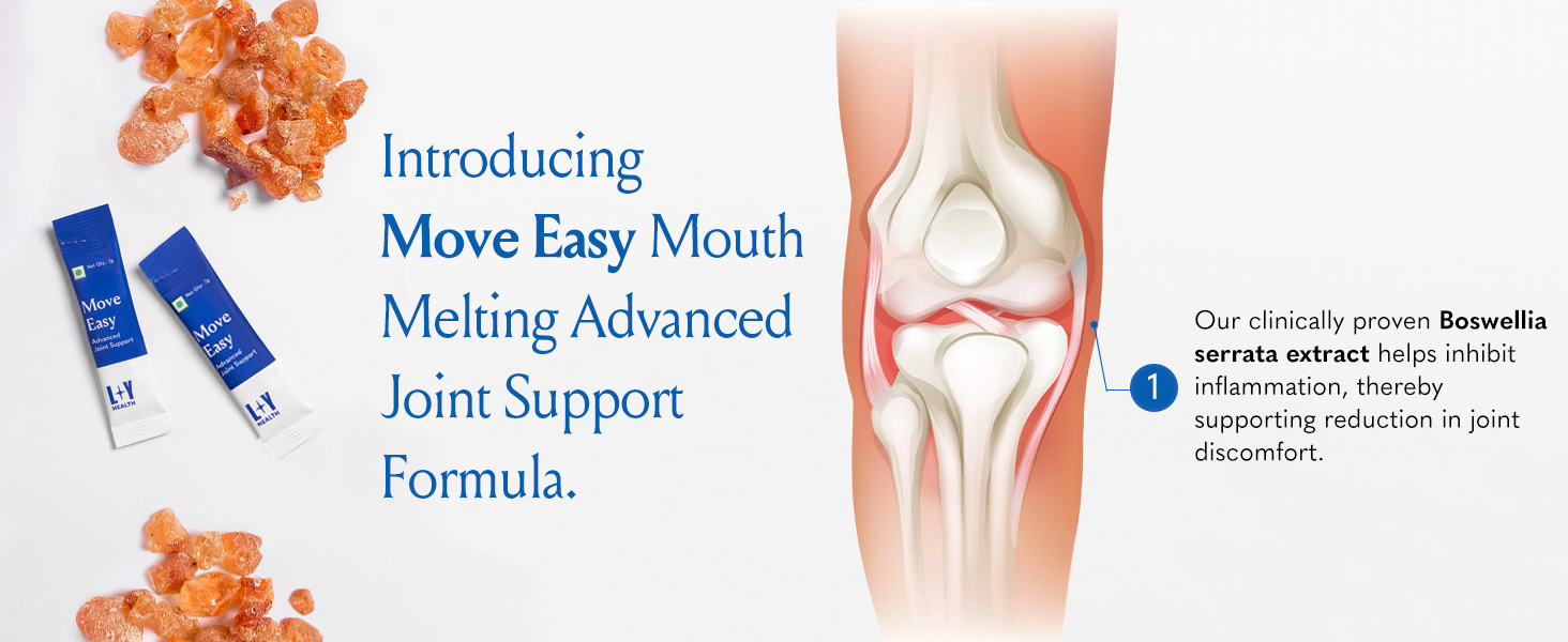 LightYears Move Easy | Advanced Joint Support Supplement | Clinically Proven Ingredients | Boswellia Serrata, Magnesium, Calcium, Vitamin D, Vitamin K2-7 | Mouth-Melting Powder | 30 Sachets