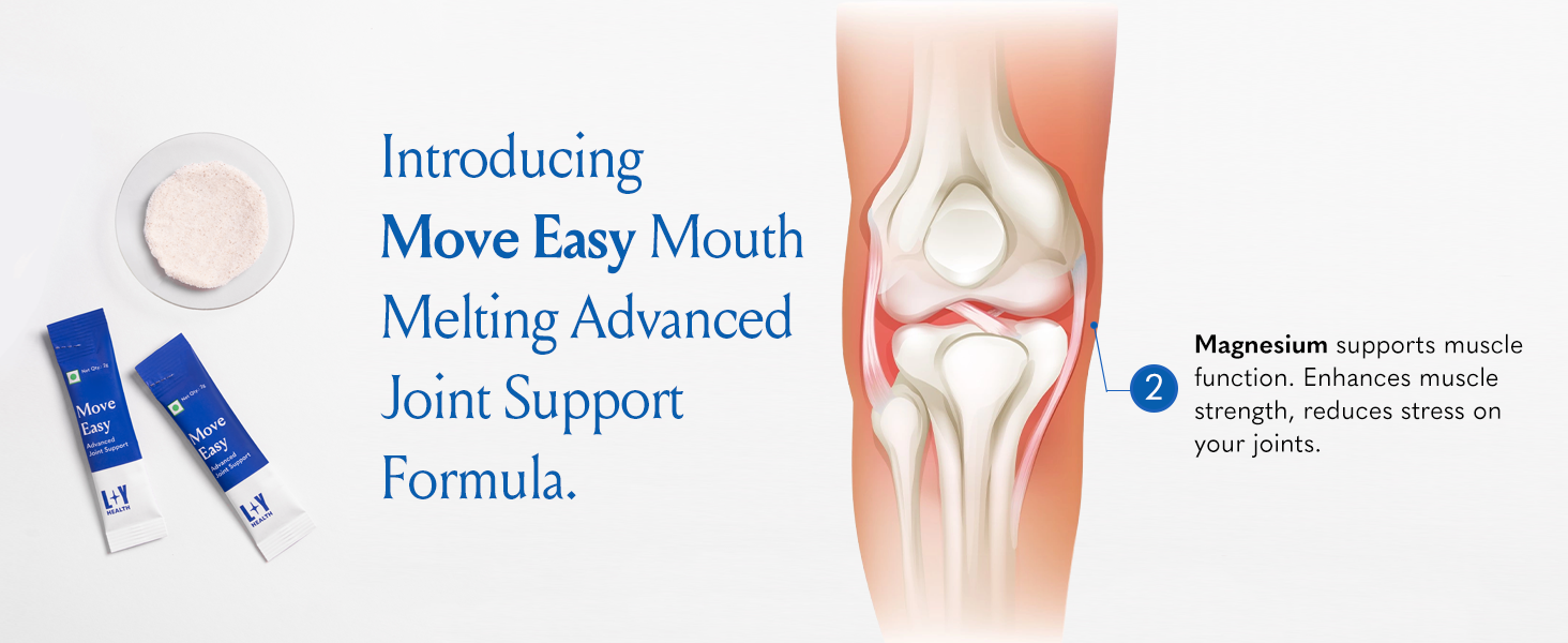 LightYears Move Easy | Advanced Joint Support Supplement | Clinically Proven Ingredients | Boswellia Serrata, Magnesium, Calcium, Vitamin D, Vitamin K2-7 | Mouth-Melting Powder | 30 Sachets