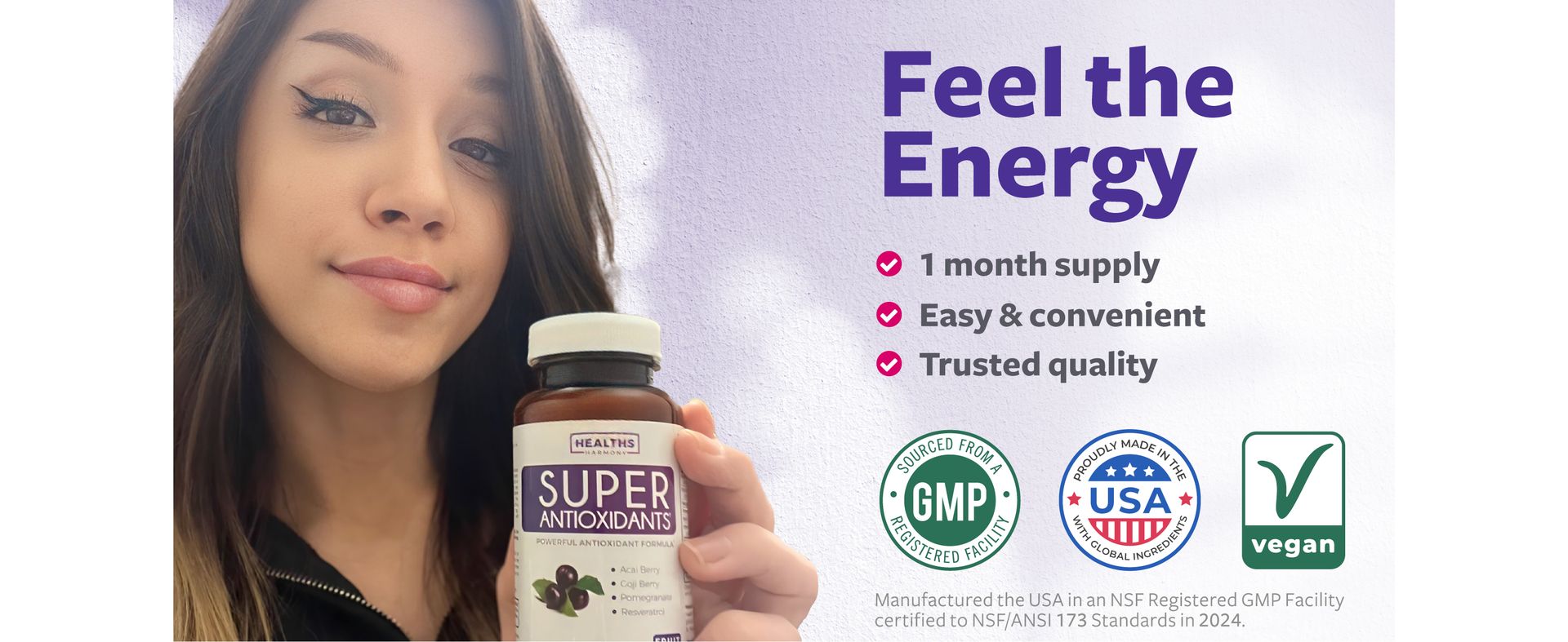 Super Antioxidants Supplement for Women & Men - High Potency Herbal & Fruit Blend with Acai, Goji, Pomegranate, Elderberry & Resveratrol for Skin Care & Immune Support - Vegan & Non-GMO - 60 Capsules