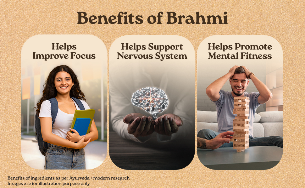 A TATA Product - Organic India Brahmi - 180 Veg Capsules, Naturally Promotes Concentration & Memory, Mental Fitness, Reduces Stress & Anxiety, GMP & NPOP Certified Organic