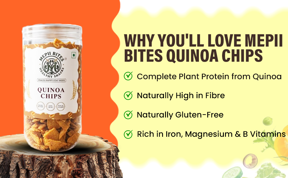 Mepii Bites Quinoa Chips | Protein Authentic Crunch Snack | 150g