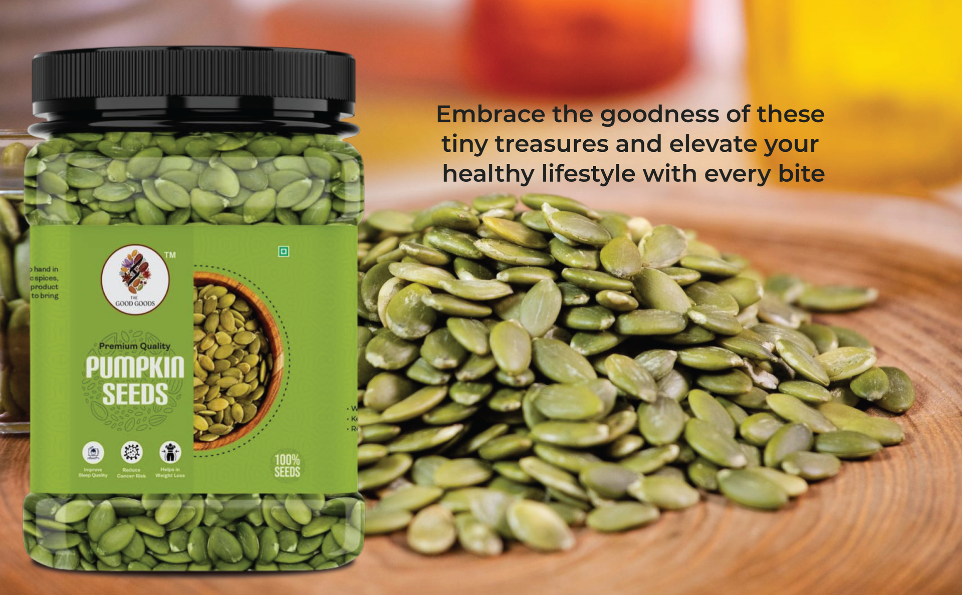 THE GOOD GOODS Pumpkin Seeds - AAA Grade Seeds for Eating | Protein Rich Seeds | Healthy Diet Snacks | Rich in Protein - 500gm