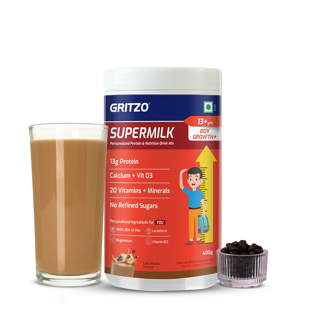 Gritzo SuperMilk Growth+ (13+ Boy), Cafe Mocha, 400g
