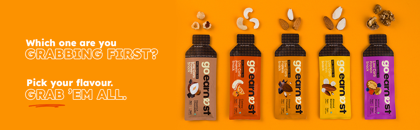 Goearnest Walnut Brownie Low Carb, High Protein Snack | 9g Protein, 5g Net Carbs | No Added Sugar, High Fibre, Gluten Free | 30g