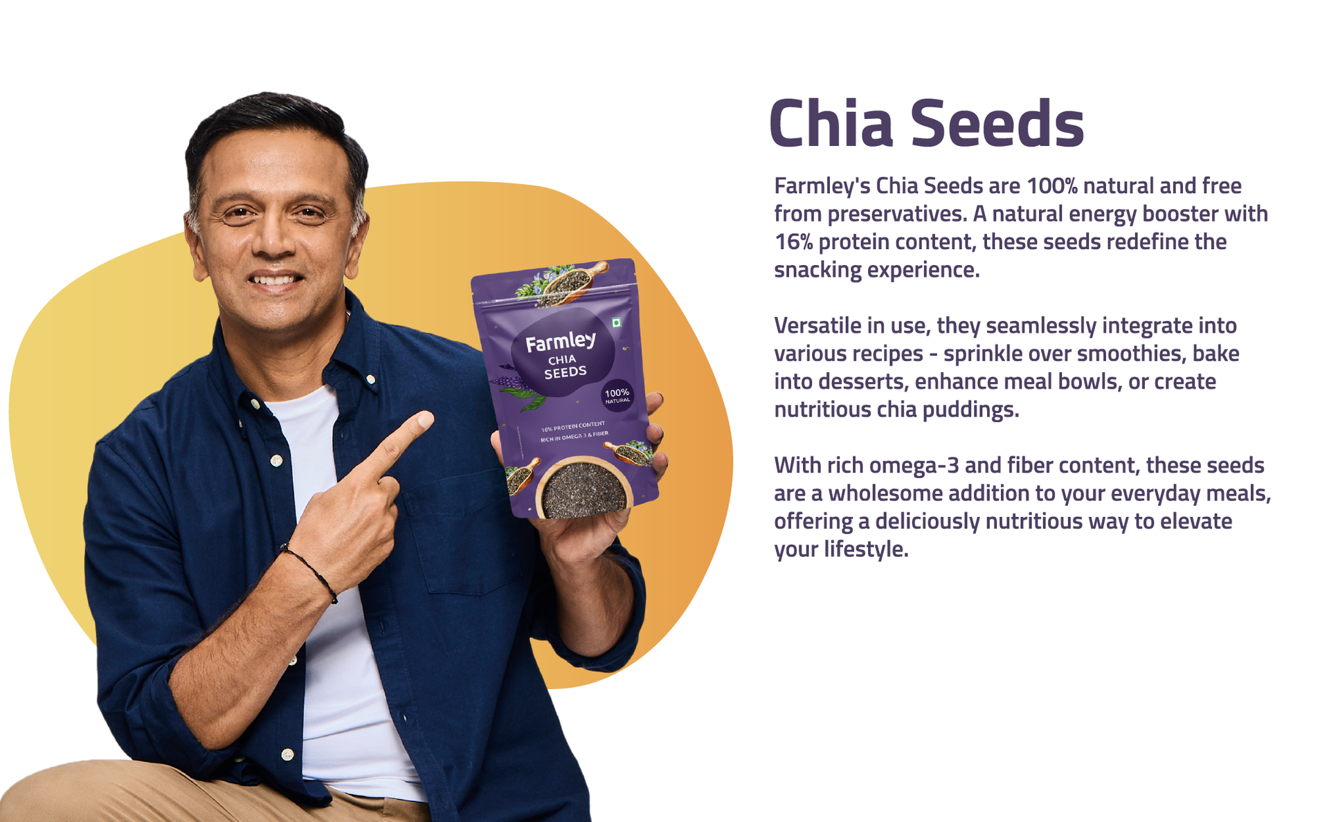 Farmley Chia Seeds 200g I Seeds for Eating | Seeds for Weight Management | Rich in Calcium, Protein & Fibre (Pack of 5)