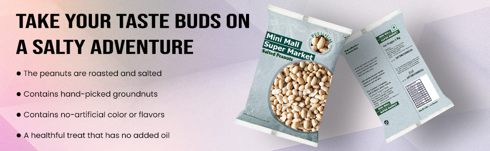 MINI MALL SUPER MARKET Roasted Without Skin Salted Peanuts/Peanuts Namkeen Snacks(1 Kg)