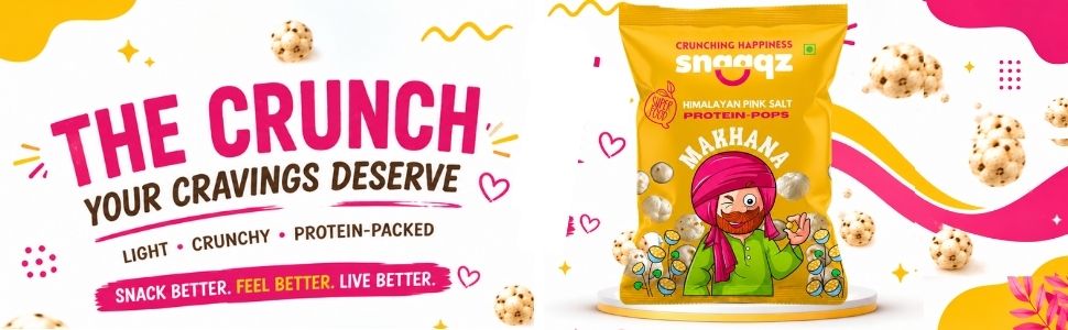 Snaaqz Himalayan Pink Salt Makhana | Guilt-Free, Low Calorie & High Protein | Perfect for Evening Hunger | Roasted Fox Nuts Pack Of 4(30gm Per Pack)