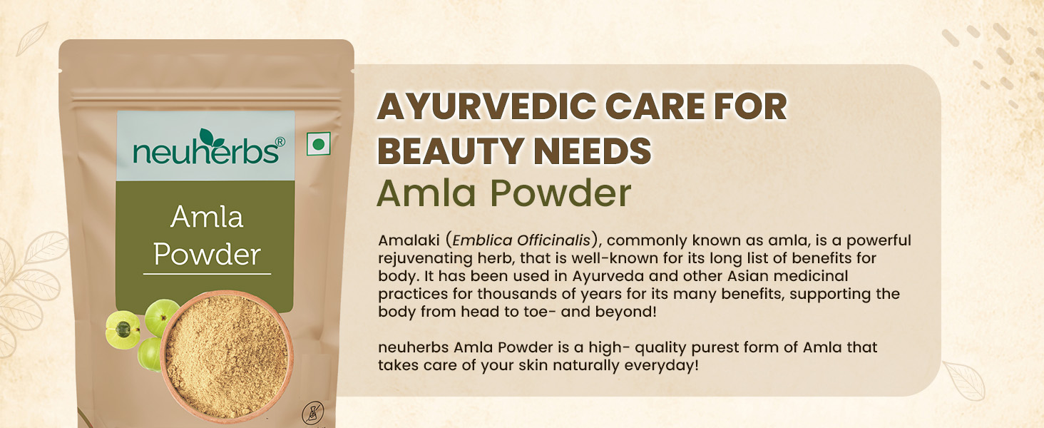 Neuherbs Amla Powder 100g | Indian Gooseberry Powder for Hair Growth, Glowing Skin & Daily Wellness | Rich in Antioxidants | 100% Pure & Natural