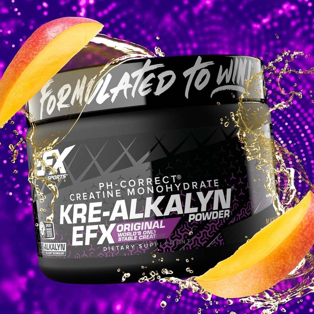 EFX Sports Kre-Alkalyn EFX Powder | pH Correct Creatine Monohydrate Powder Supplement | Strength, Muscle Growth & Performance | 55 Servings (Mango) 4