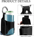 2pcs Portable Asthma Inhaler Holder，Lightweight PU Leather Protective Travel Handy Asthma Inhaler Case for Adults and Kids，Holder Only (Black) 4