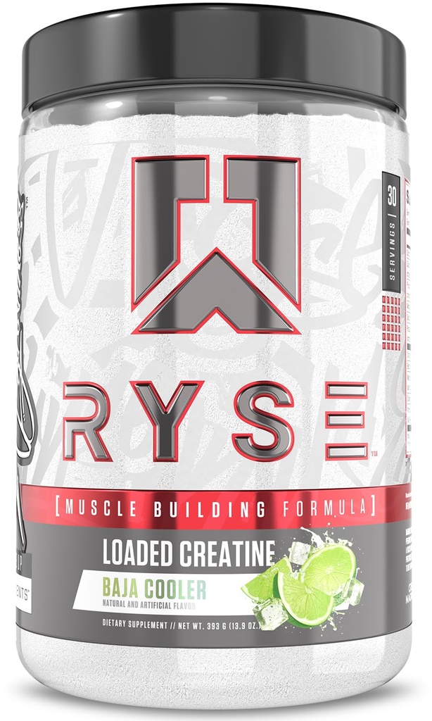 RYSE Załadowane Stworzenie dla mężczyzn i kobiet - Baja Cooler - Muscle Building Formula z 3 Formy elektrolitów, Betaine Bezwodny i Peak ATP - Siła, Moc i Wytrzymałość Wsparcie - 30 Służenie