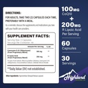 CoQ10 100mg + Kwas R- Lipoinowy 200mg na jedną porcję, 1 Miesiąc dostawy, do 5X Ulepszony Wchłanianie, Kwas R- Lipoinowy / Suplement CoQ10 dla zdrowia serca i Cognitive Health- 60 Kapsułki