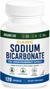 Classic Sodu dwuwęglan 650mg Naturalne organiczne stosowanie Sodu dwuwęglan Proszek Pigułki Sodu Dwuwęglan Tabletki (kapsle) Kwas żołądkowy Alkaliczność 120kapsle