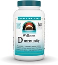 Źródło Naturals Wellness D- mmuninty, Bio- Dopasowana witamina D formuła immunologiczna, Wspiera optymalne wchłanianie i wykorzystanie * - 120 Kapsułki wegetariańskie