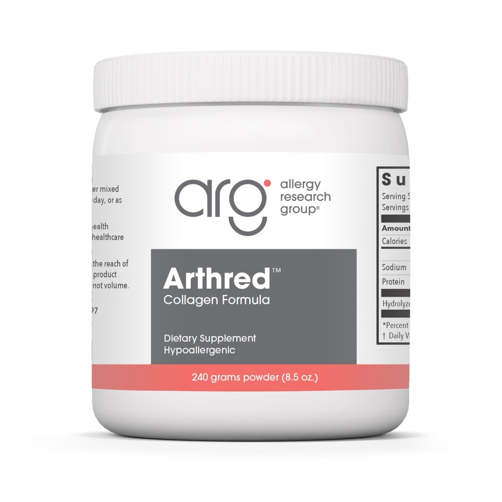Alergia Research Group Arthred Supplement - Collagen Powder for Men & Women, 10.5g Collagen Peptydes, Bovine Sourced, Arthred Powder, Collagen Formula, Hydrolizased Collagen - 8.5 Oz