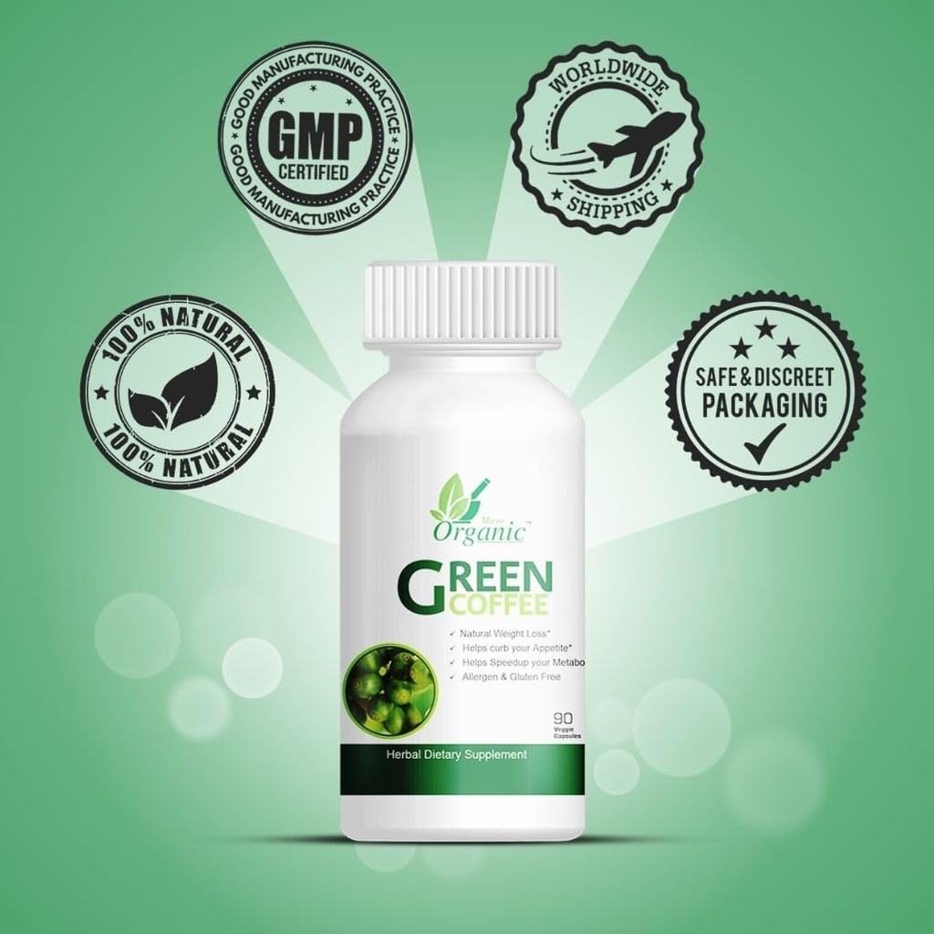 Ekstrakt Green Coffee Bean 480mg z Magnezu Stearynian, Celuloza (kapsułki) 180 Kapsułki Opakowanie po 2 (90 tabletek x2)