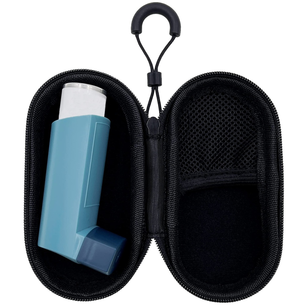 Holder Travel Case for Asthma Inhaler, Compact Case for Handy Inhaler dla dorosłych i dzieci (tylko przypadku) (czarny)