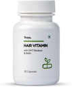 Sheltr Hair Vitamin Kapsułki, Natural DHT Blocker & Biotin Kapsułki do włosów Wzrost, Kontrola Spadek włosów, Zawiera 12 μg Biotin, Witamina, Żelazo, Omega 3 i Bhringraj (30 Multiwitamin na włosy)
