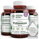 Naturalny Glukonian potasu Nutra Elemental 99 mg Suplement diety - Promotes Energy, Pomaga zwiększyć system nerwowy, Promotes Heart Health, Regulacja mineralna, Funkcja mięśni - 250 Wegan Tablets